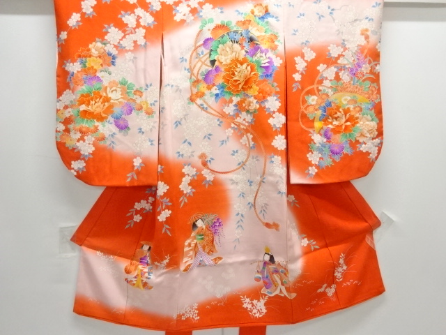 JAPANESE KIMONO / ANTIQUE KIMONO / SILK / EMBROIDERY / FLOWER DRUM